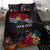 Personalised Kiribati Independence Day Bedding Set Frigatebird and Plumeria Hibiscus Flower