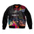 Kiribati Independence Day Bomber Jacket Frigatebird and Plumeria Hibiscus Flower