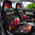 Personalised Kiribati Independence Day Car Seat Cover Frigatebird and Plumeria Hibiscus Flower