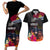 Kiribati Independence Day Couples Matching Short Sleeve Bodycon Dress and Hawaiian Shirt Frigatebird and Plumeria Hibiscus Flower