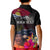 Kiribati Independence Day Kid Polo Shirt Frigatebird and Plumeria Hibiscus Flower