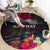 Personalised Kiribati Independence Day Round Carpet Frigatebird and Plumeria Hibiscus Flower