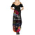 Kiribati Independence Day Summer Maxi Dress Frigatebird and Plumeria Hibiscus Flower