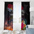 Personalised Kiribati Independence Day Window Curtain Frigatebird and Plumeria Hibiscus Flower