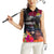 Kiribati Independence Day Women Sleeveless Polo Shirt Frigatebird and Plumeria Hibiscus Flower