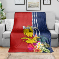Personalised Kiribati Independence Day Blanket Kiribati Map With Flag Color