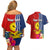 Kiribati Independence Day Couples Matching Off Shoulder Short Dress and Hawaiian Shirt Kiribati Map With Flag Color