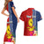 Kiribati Independence Day Couples Matching Short Sleeve Bodycon Dress and Hawaiian Shirt Kiribati Map With Flag Color