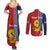 Kiribati Independence Day Couples Matching Summer Maxi Dress and Long Sleeve Button Shirt Kiribati Map With Flag Color