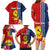 Kiribati Independence Day Family Matching Long Sleeve Bodycon Dress and Hawaiian Shirt Kiribati Map With Flag Color