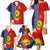 Kiribati Independence Day Family Matching Mermaid Dress and Hawaiian Shirt Kiribati Map With Flag Color