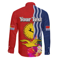 Kiribati Independence Day Family Matching Off Shoulder Maxi Dress and Hawaiian Shirt Kiribati Map With Flag Color