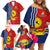 Kiribati Independence Day Family Matching Off Shoulder Short Dress and Hawaiian Shirt Kiribati Map With Flag Color