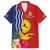 Kiribati Independence Day Family Matching Off Shoulder Short Dress and Hawaiian Shirt Kiribati Map With Flag Color