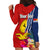 Kiribati Independence Day Hoodie Dress Kiribati Map With Flag Color