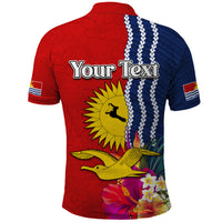 Kiribati Independence Day Polo Shirt Kiribati Map With Flag Color