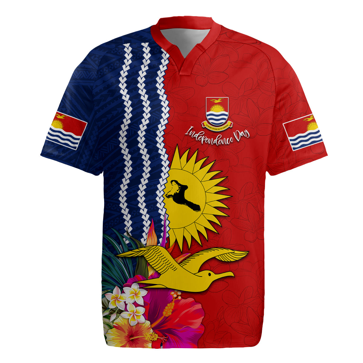 Kiribati Independence Day Rugby Jersey Kiribati Map With Flag Color