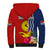 Kiribati Independence Day Sherpa Hoodie Kiribati Map With Flag Color