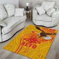 American Samoa Fautasi Race Area Rug Aeto Pago Pago with Eagle Samoan Tribal Patterns