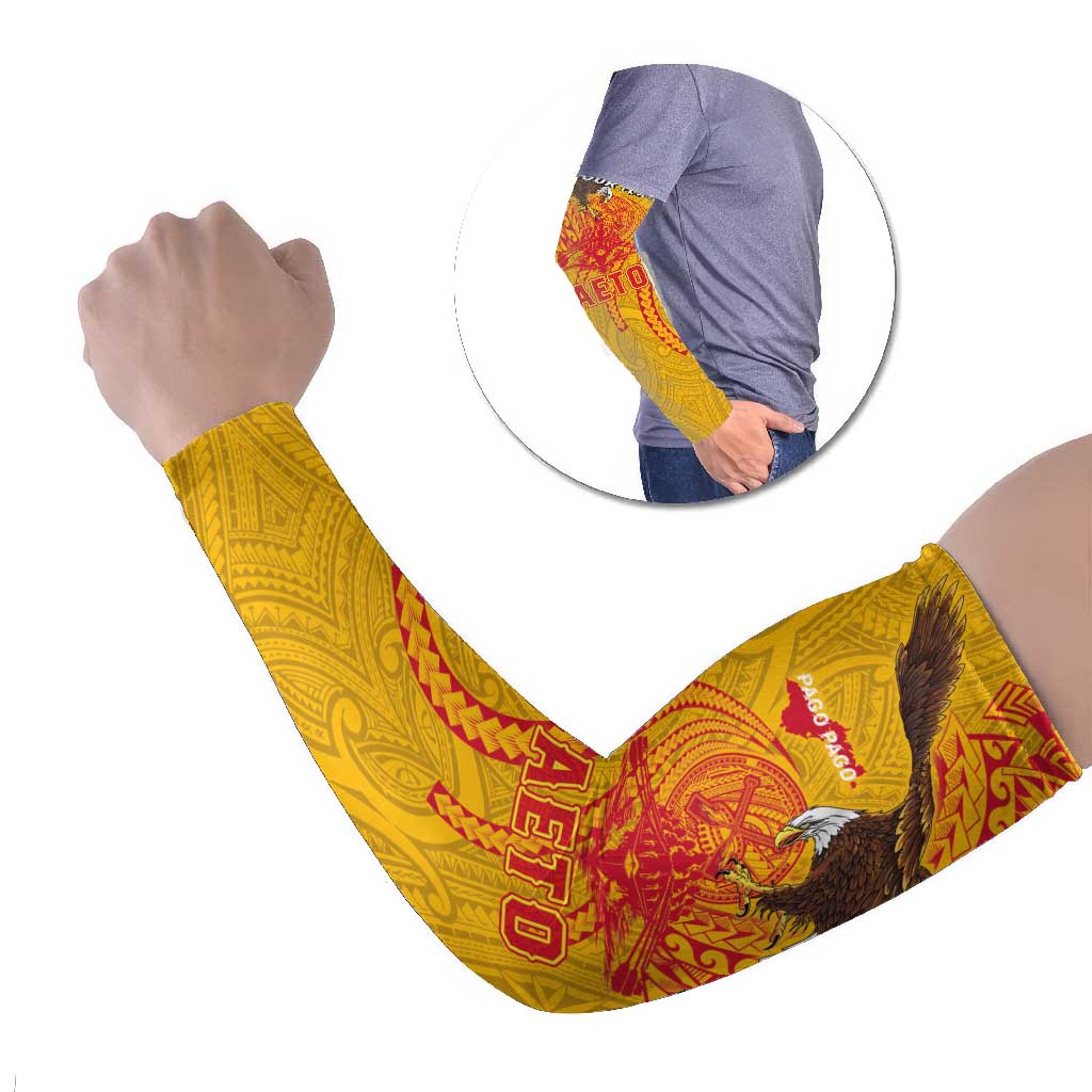 Personalized American Samoa Fautasi Race Arm Sleeves Aeto Pago Pago with Eagle Samoan Tribal Patterns
