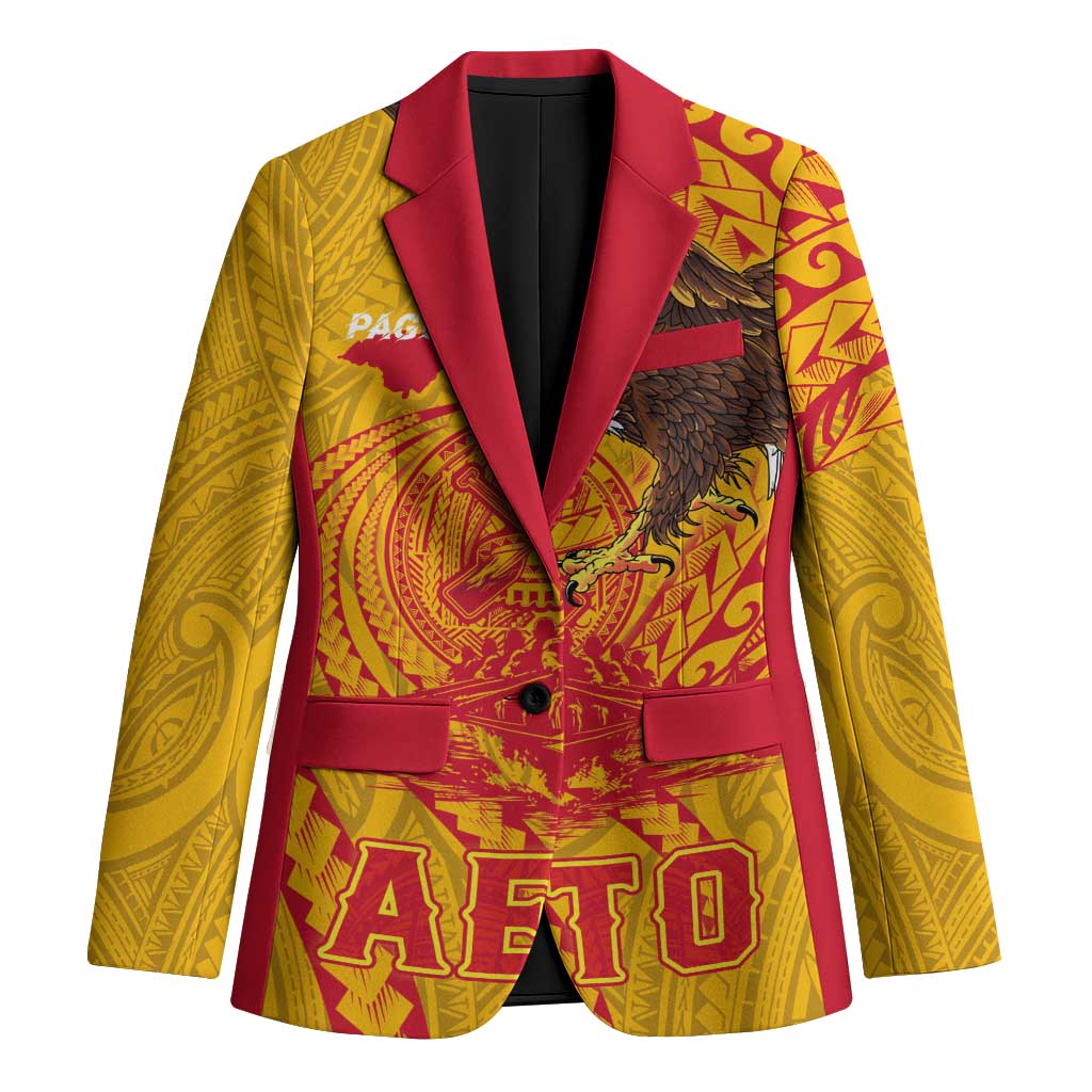 Personalized American Samoa Fautasi Race Blazer Aeto Pago Pago with Eagle Samoan Tribal Patterns