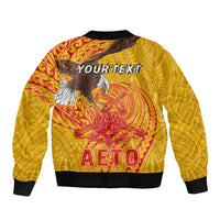 Personalized American Samoa Fautasi Race Bomber Jacket Aeto Pago Pago with Eagle Samoan Tribal Patterns