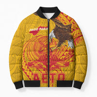Personalized American Samoa Fautasi Race Bomber Puffer Jacket Aeto Pago Pago with Eagle Samoan Tribal Patterns
