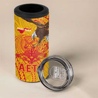American Samoa Fautasi Race 4 in 1 Can Cooler Tumbler Aeto Pago Pago with Eagle Samoan Tribal Patterns