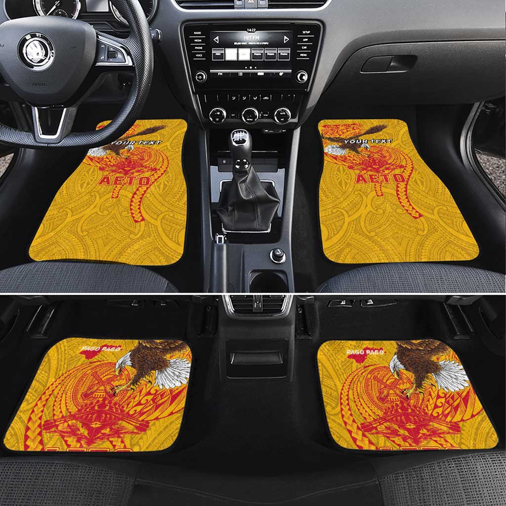 Personalized American Samoa Fautasi Race Car Mats Aeto Pago Pago with Eagle Samoan Tribal Patterns
