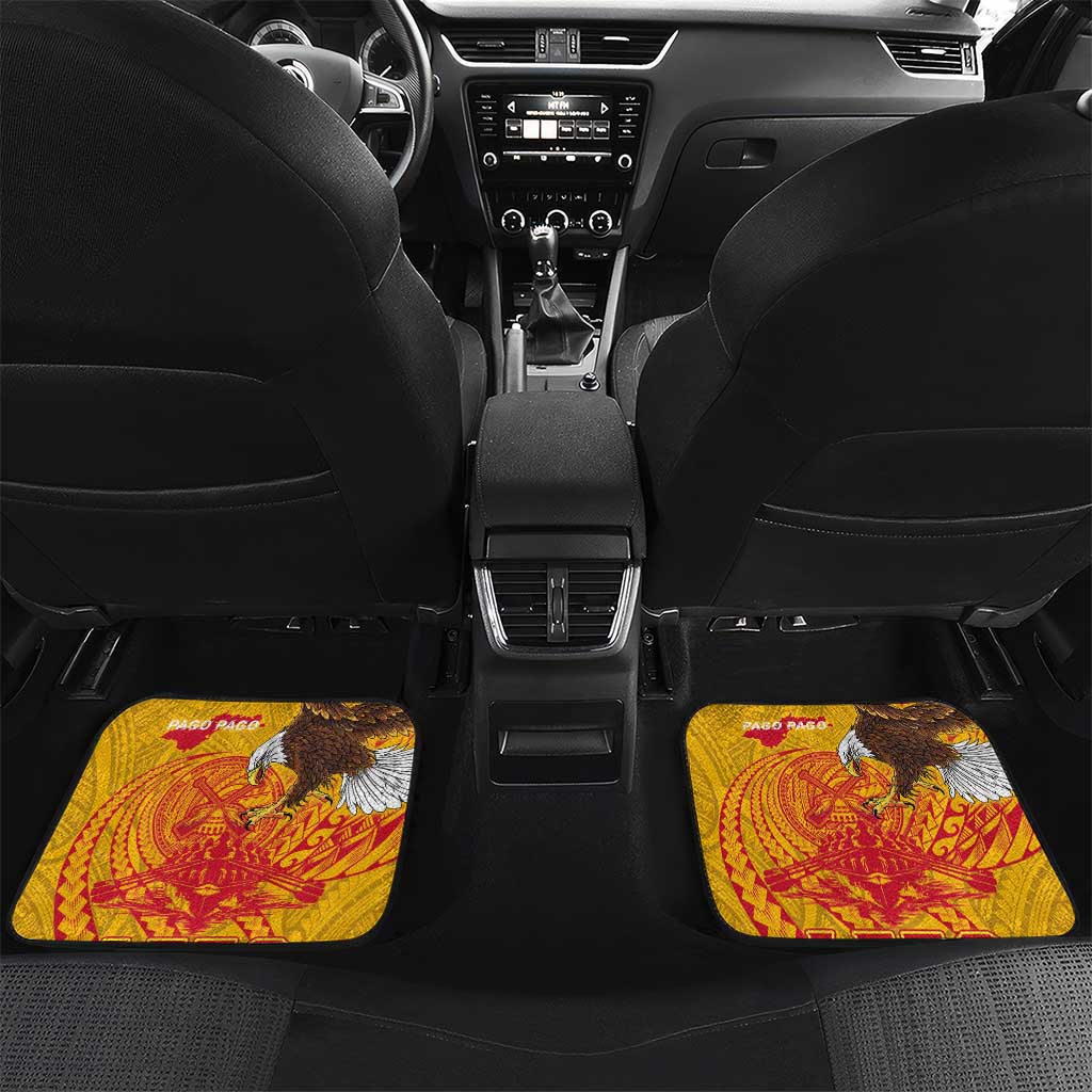 Personalized American Samoa Fautasi Race Car Mats Aeto Pago Pago with Eagle Samoan Tribal Patterns