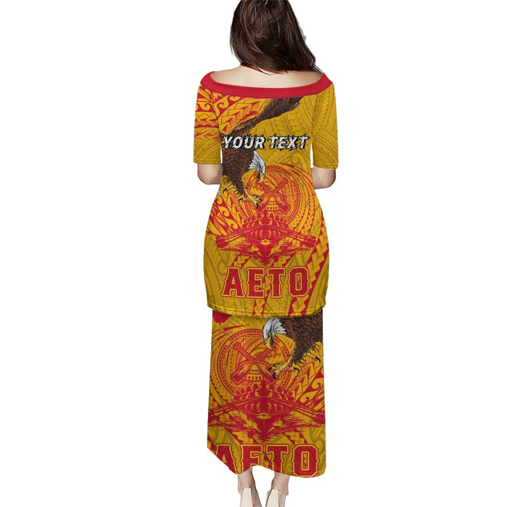 Personalized American Samoa Fautasi Race Family Matching Puletasi and Hawaiian Shirt Aeto Pago Pago with Eagle Samoan Tribal Patterns