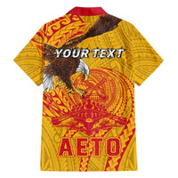 Personalized American Samoa Fautasi Race Family Matching Short Sleeve Bodycon Dress and Hawaiian Shirt Aeto Pago Pago with Eagle Samoan Tribal Patterns LT03 - Polynesian Pride