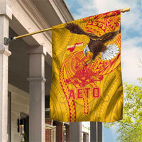 American Samoa Fautasi Race Garden Flag Aeto Pago Pago with Eagle Samoan Tribal Patterns