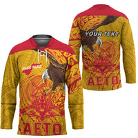 Personalized American Samoa Fautasi Race Hockey Jersey Aeto Pago Pago with Eagle Samoan Tribal Patterns