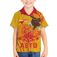 Personalized American Samoa Fautasi Race Kid Hawaiian Shirt Aeto Pago Pago with Eagle Samoan Tribal Patterns