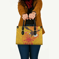American Samoa Fautasi Race Leather Bag Aeto Pago Pago with Eagle Samoan Tribal Patterns