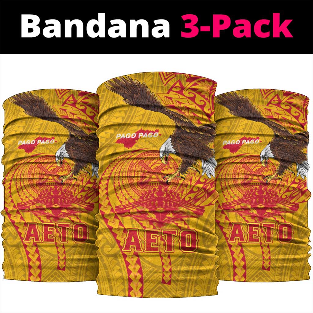American Samoa Fautasi Race Neck Gaiter Aeto Pago Pago with Eagle Samoan Tribal Patterns