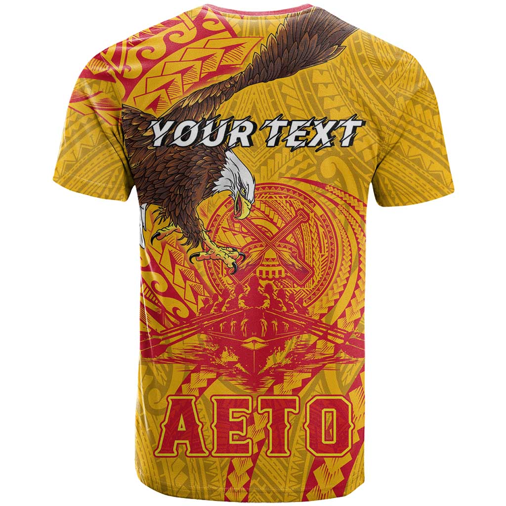 Personalized American Samoa Fautasi Race T Shirt Aeto Pago Pago with Eagle Samoan Tribal Patterns