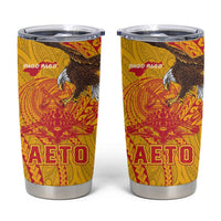 American Samoa Fautasi Race Tumbler Cup Aeto Pago Pago with Eagle Samoan Tribal Patterns