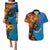 Fiji and Australia Together Couples Matching Puletasi and Hawaiian Shirt Tapa Tribal Tattoo mix Aboriginal Pattern