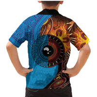 Fiji and Australia Together Family Matching Mermaid Dress and Hawaiian Shirt Tapa Tribal Tattoo mix Aboriginal Pattern LT03 - Polynesian Pride