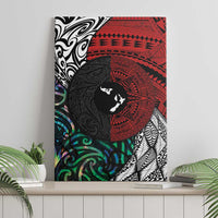 Tonga and New Zealand Together Canvas Wall Art Tongan Kupesi Ngatu Tattoo and Maori Paua Shell Pattern
