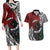 Tonga and New Zealand Together Couples Matching Long Sleeve Bodycon Dress and Hawaiian Shirt Tongan Kupesi Ngatu Tattoo and Maori Paua Shell Pattern