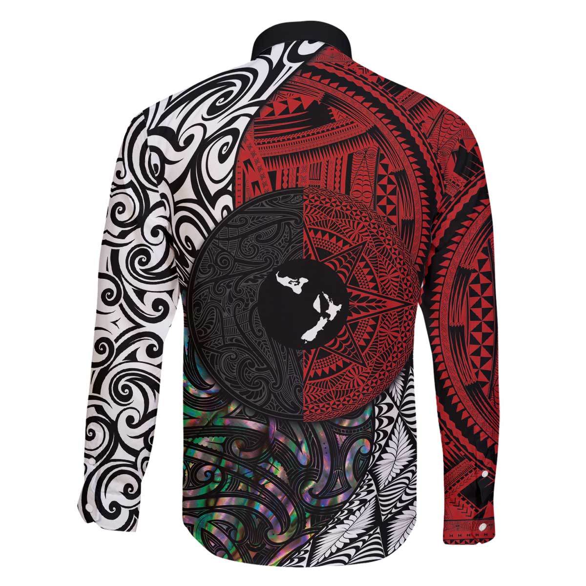 Tonga and New Zealand Together Family Matching Puletasi and Hawaiian Shirt Tongan Kupesi Ngatu Tattoo and Maori Paua Shell Pattern LT03 - Polynesian Pride