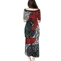 Tonga and New Zealand Together Family Matching Puletasi and Hawaiian Shirt Tongan Kupesi Ngatu Tattoo and Maori Paua Shell Pattern LT03 - Polynesian Pride
