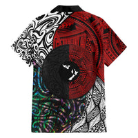 Tonga and New Zealand Together Family Matching Summer Maxi Dress and Hawaiian Shirt Tongan Kupesi Ngatu Tattoo and Maori Paua Shell Pattern LT03 - Polynesian Pride