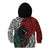 Tonga and New Zealand Together Kid Hoodie Tongan Kupesi Ngatu Tattoo and Maori Paua Shell Pattern