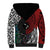 Tonga and New Zealand Together Sherpa Hoodie Tongan Kupesi Ngatu Tattoo and Maori Paua Shell Pattern