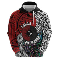 Tonga and New Zealand Together Zip Hoodie Tongan Kupesi Ngatu Tattoo and Maori Paua Shell Pattern LT03 - Polynesian Pride