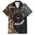 Samoa and New Zealand Together Family Matching Short Sleeve Bodycon Dress and Hawaiian Shirt Siapo Motif and Maori Paua Shell Pattern